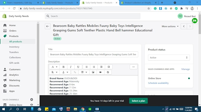 upload products to your woocommerce and shopify store