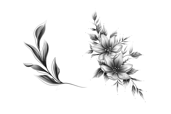 create a custom flower tattoo design in my art style