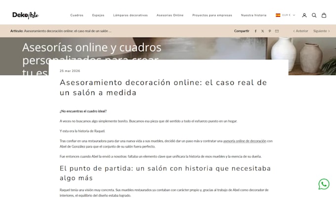 write SEO content in spanish, architecture and interior design