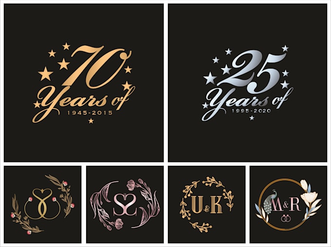 design luxury wedding monogram and custom couple initial logo