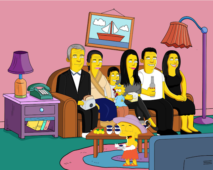 draw simpson cartoon, yellow cartoon and cartoon portrait