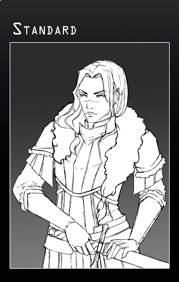 sketch character art, any race, dnd, rpg, mmorpg half body