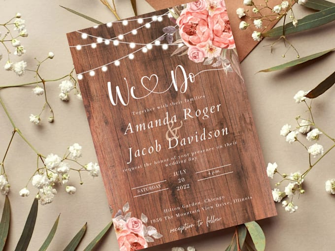 design beautiful wedding invitations, baby shower,save the date