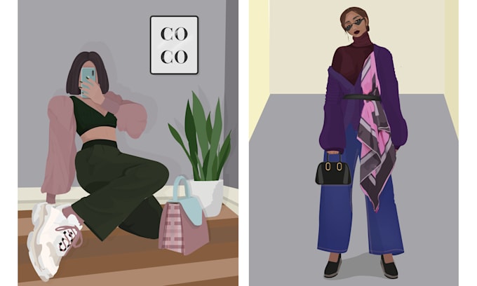 do creative minimal vector fashion and product illustration