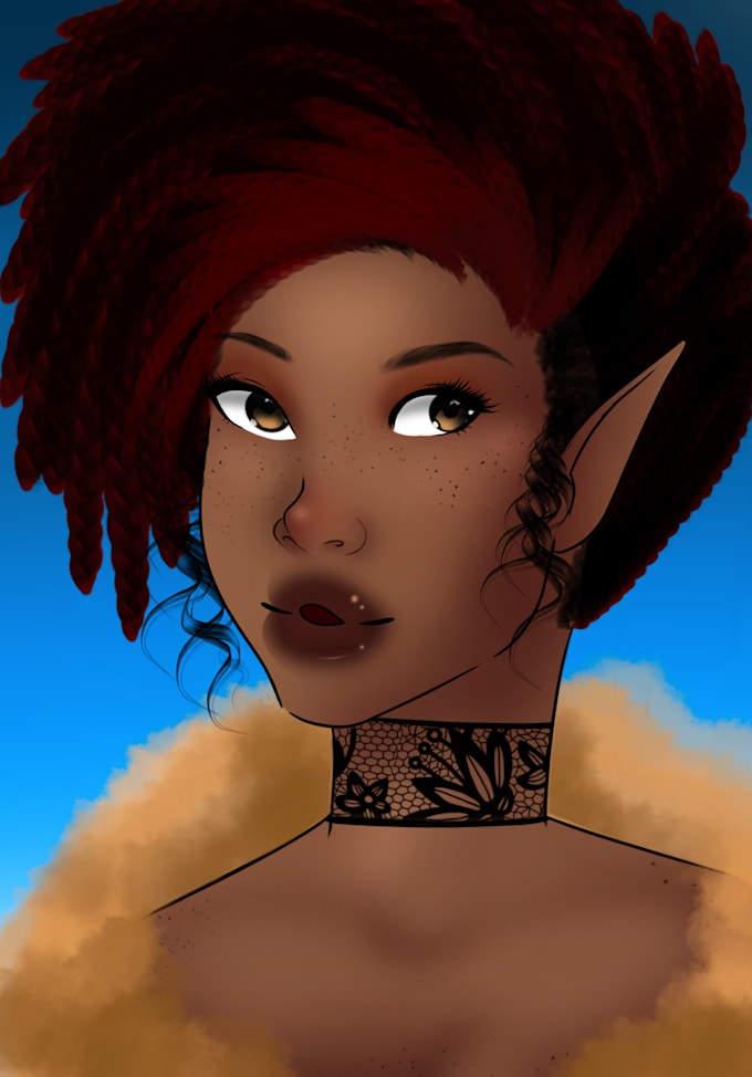 Draw a bust of your oc by Kitsunavi Fiverr