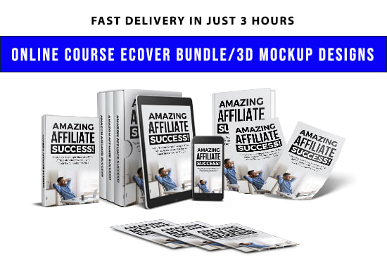 design online course ecover digital 3d mockup bundle