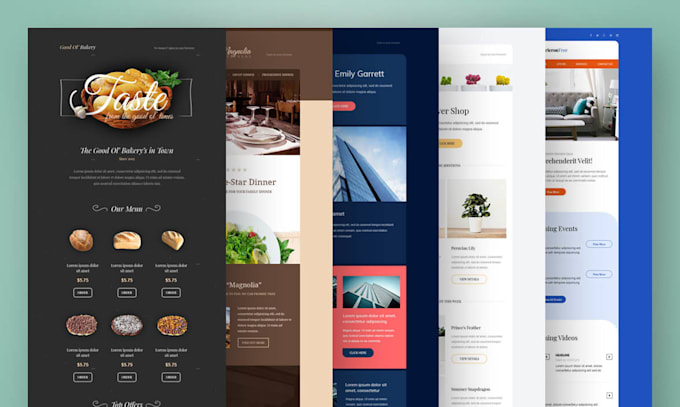 design responsive email template, newsletter in mailchimp and klaviyo