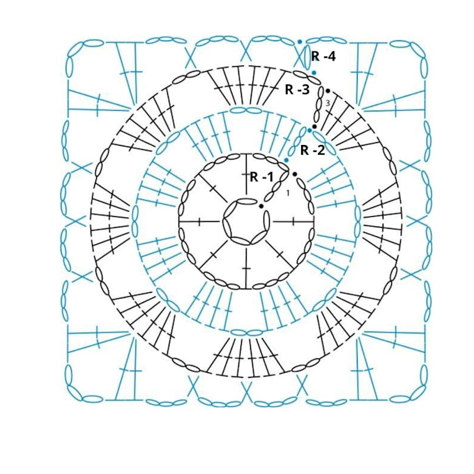 Convert crochet diagrams into written pattern in english by Jkmurmu