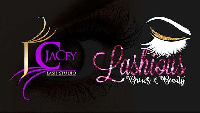 design modern girly lashes beauty logo