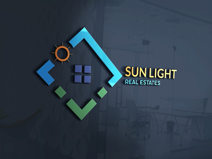 create lovely 3d real estate and business logo design
