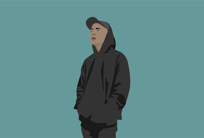 draw flat minimalist portrait vector for you