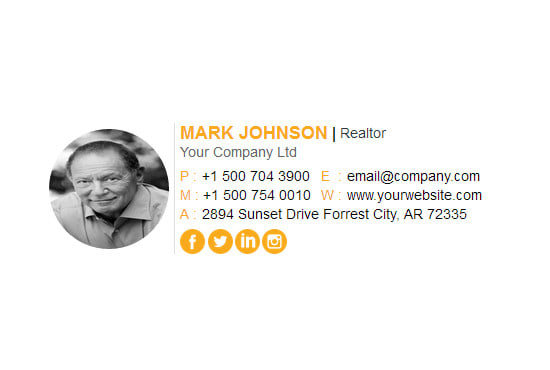 create clickable HTML email signature