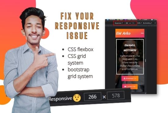 Fix html, css bugs and responsive issues and add new section by Em_arko ...