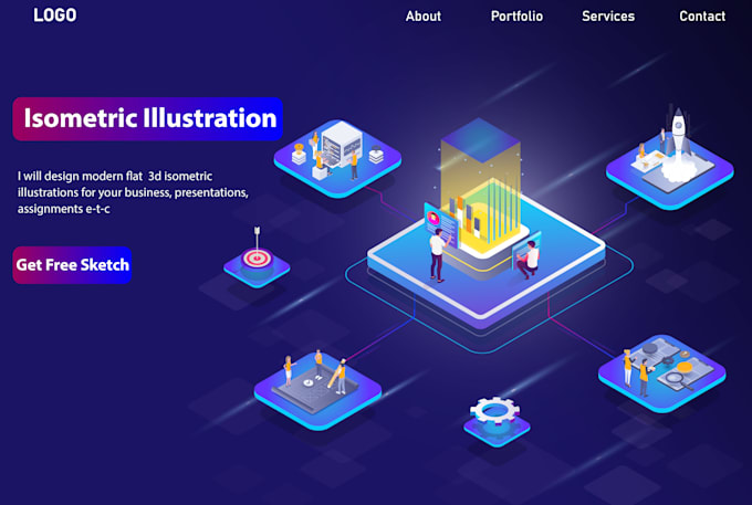 design amazing 3d isometric illustration for you