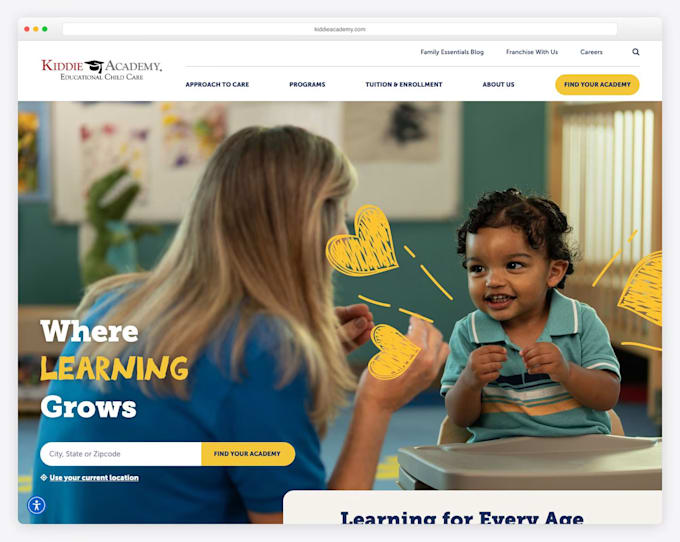create modern kindergarten or daycare website