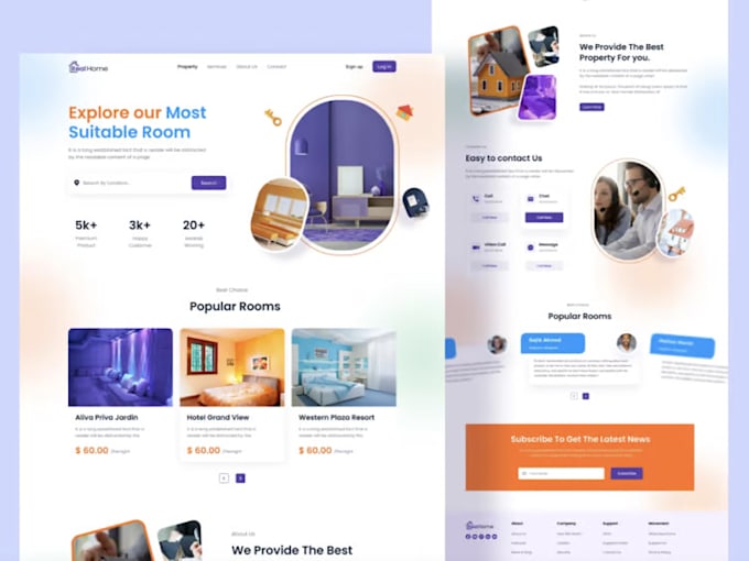 create a responsive website using HTML, CSS, javascript with modern design