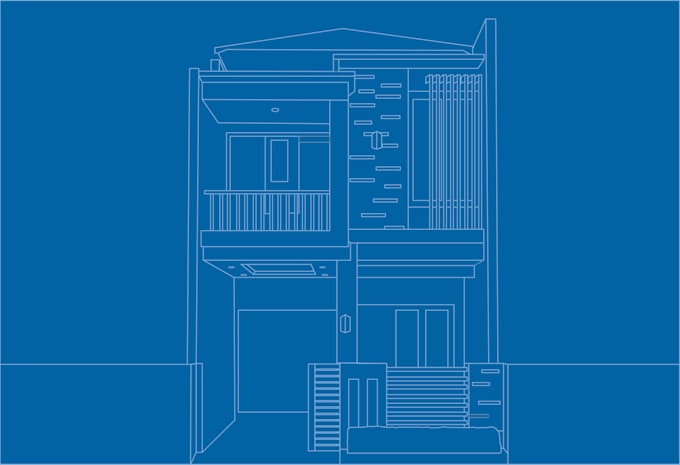 create house or building into line art
