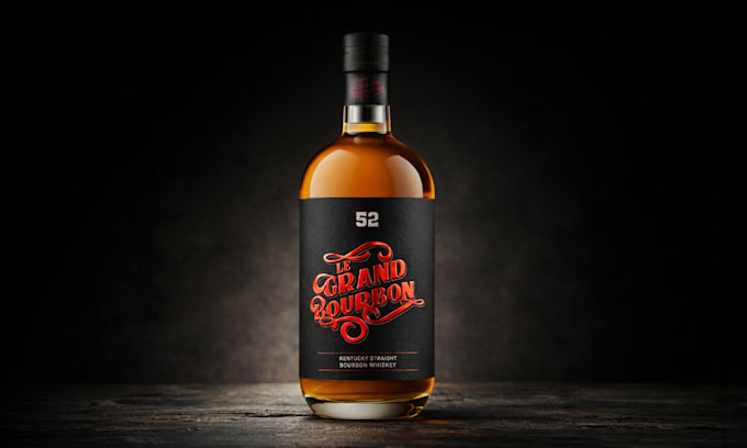design whiskey, gin, vodka or liquor bottle label packaging