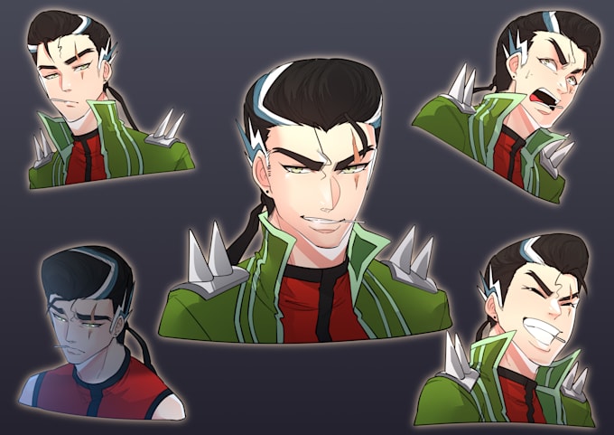 make character face expressions anime illustration
