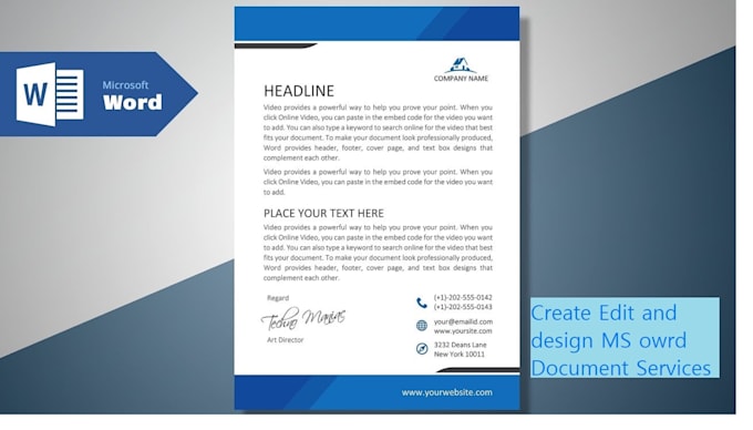 format, create, edit, design ms word document and letterhead