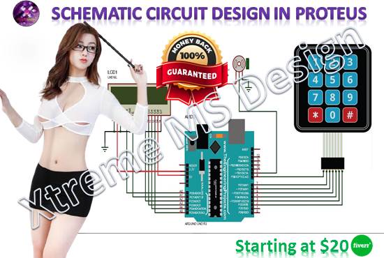 do schematic circuit design in proteus
