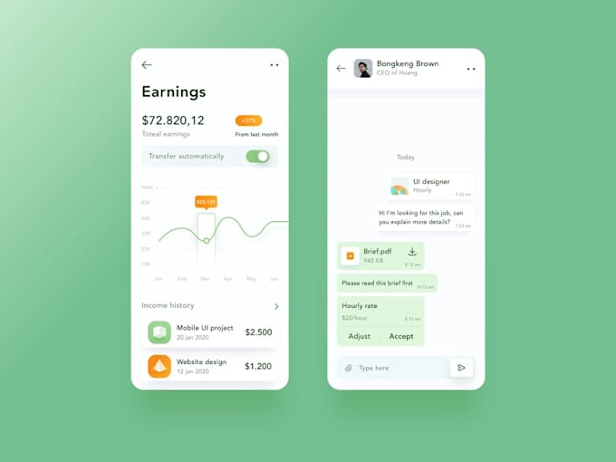 design the job finder mobile app
