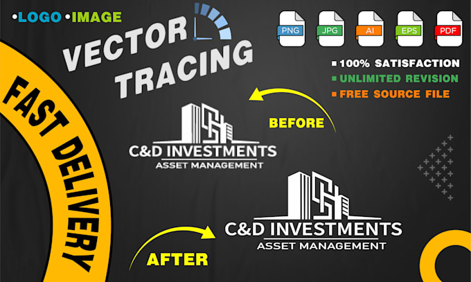 professionally vector trace or redraw your logo or image