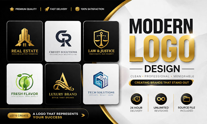 design a modern minimalist business logo for your brand