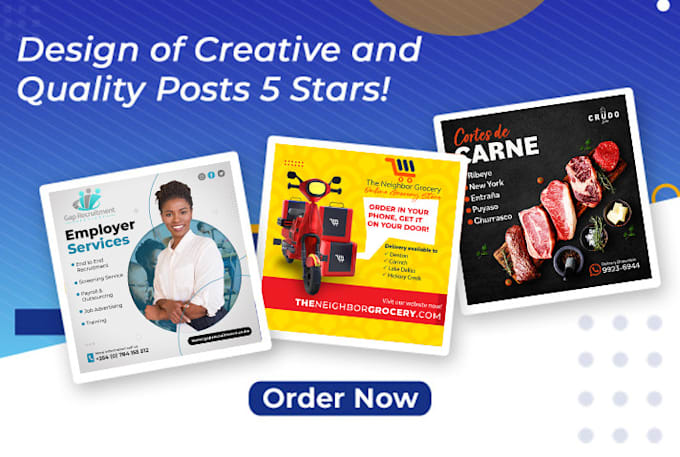 design pack of posts, stories and carousels for social media