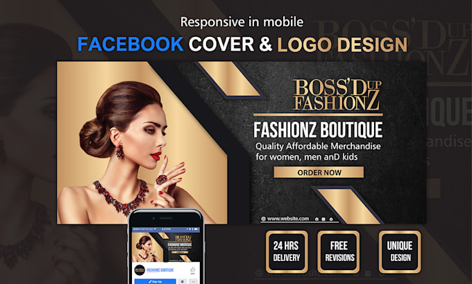 create facebook cover photo banner design and logo