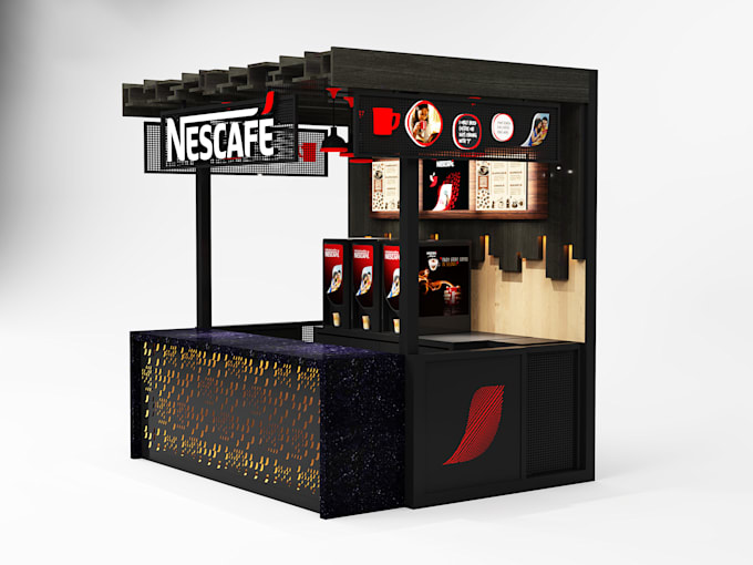 design a 3d vending machine or trade booth