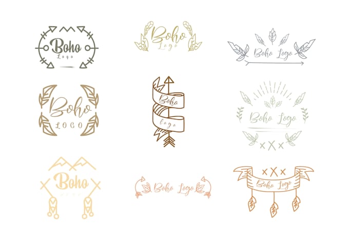 design boho, feminine, hand drawn logo