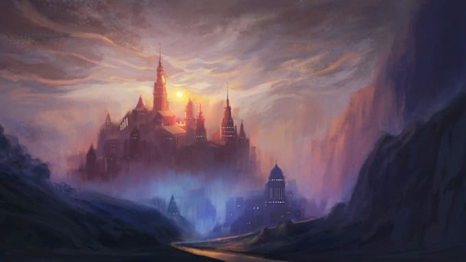 draw detailed digital fantasy landscapes