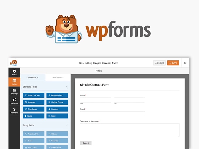 create and fix contact form cf7 gravity form wpform