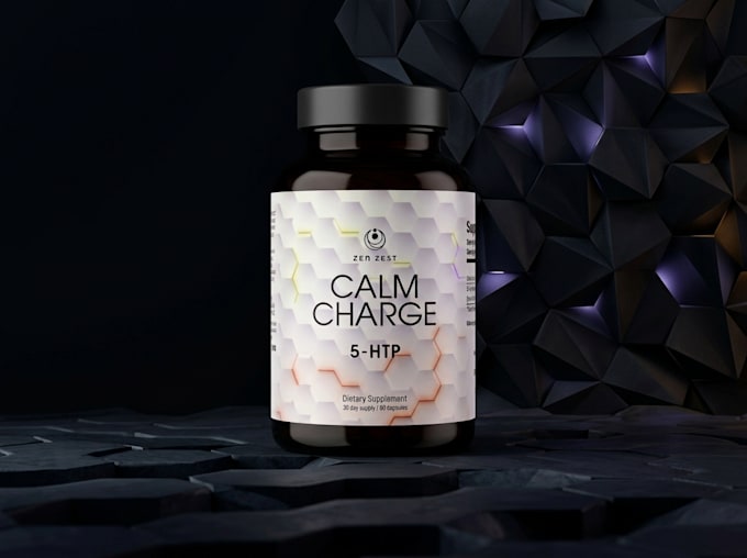 design modern shopify supplement bottle label and 3d mockup