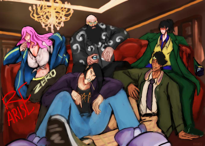 draw you a group anime fanart, dnd, oc, fursona illustration