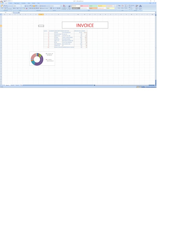 make professional excel and invoices