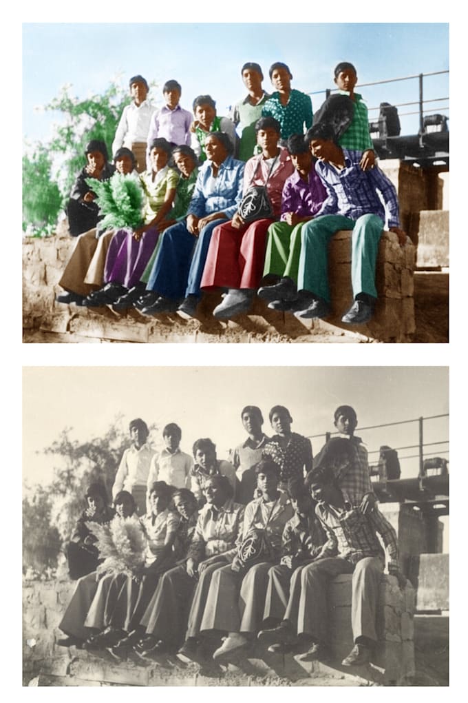 do image black and white to color and retouch