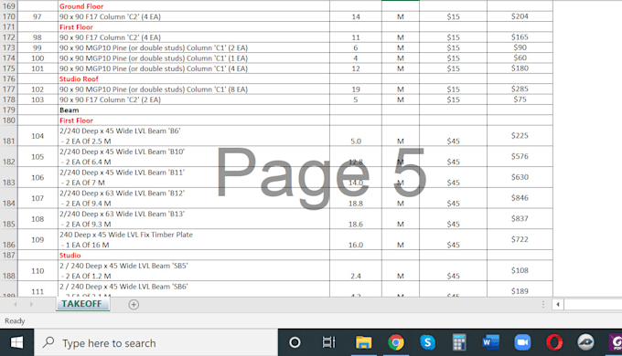 give you construction estimate by using planswift, bluebeam and cubit software