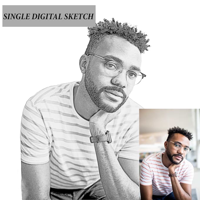 Draw your picture into realistic digital pencil sketch by Amyzplayer