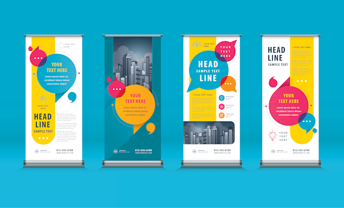 do design roll up banner or feather flag within 8 hours
