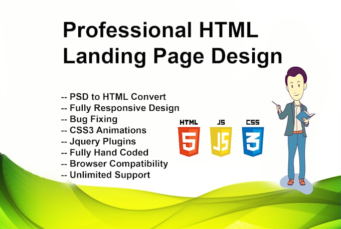 build dynamic website or create modern website landing page
