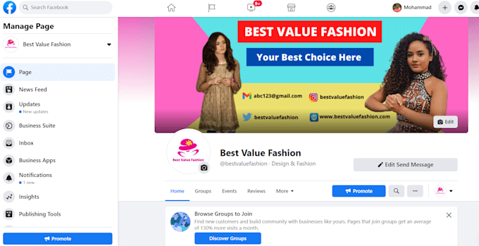 create and optimize facebook business page or fan page