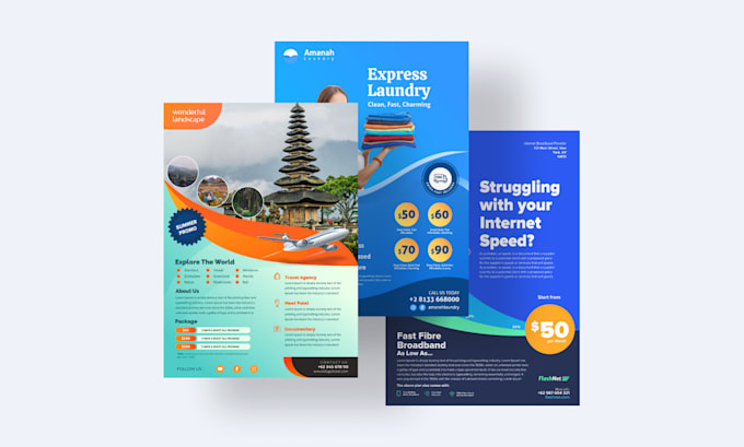 design a professional business flyer, poster, and media kit