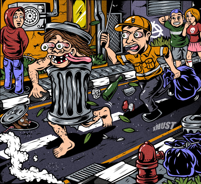 make an crazy cartoon for your pop punk album,single cover