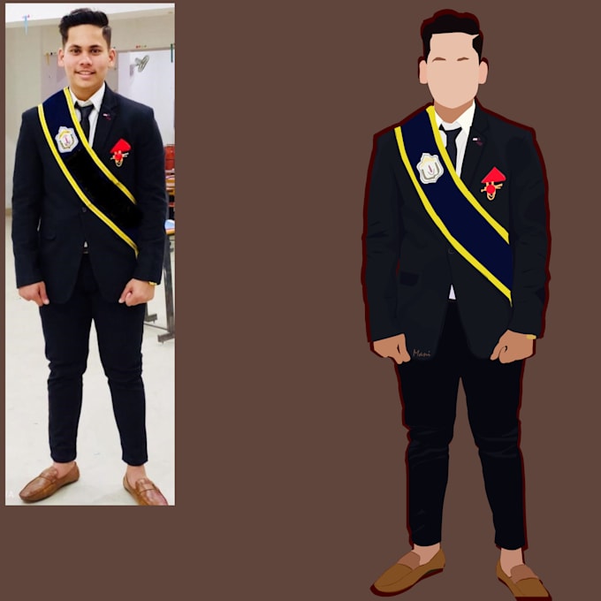 make minimalist vector portrait and illustration