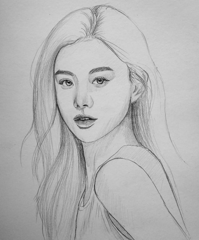 sketch your face with pencil