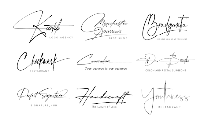 create handwriting, signature, cursive logo
