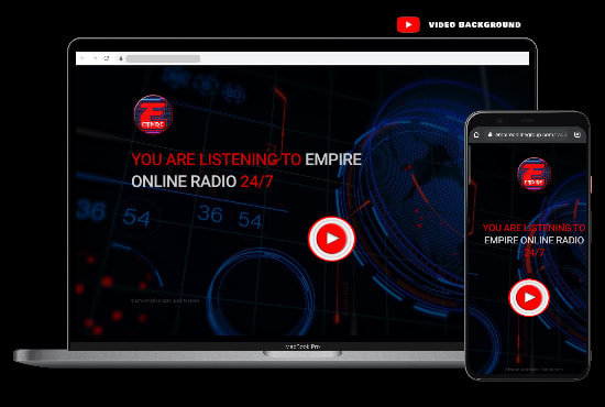 create a beautiful online radio website with video bg