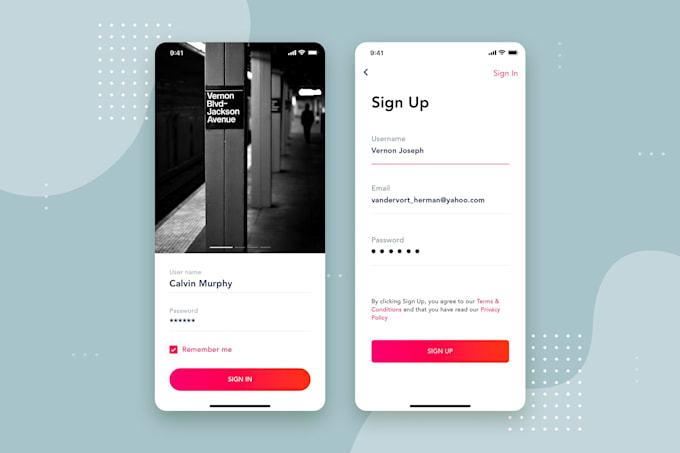 do splash login and signup screen for ios mobile app in swift xcode